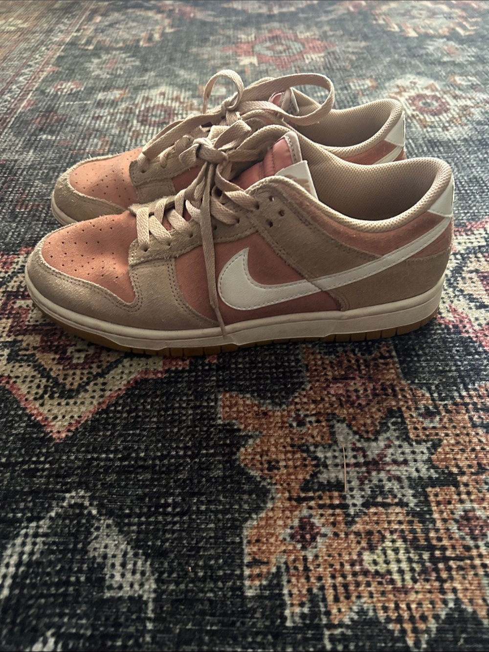 Nike Men’s Low-Top Dunks in Peach and Beige